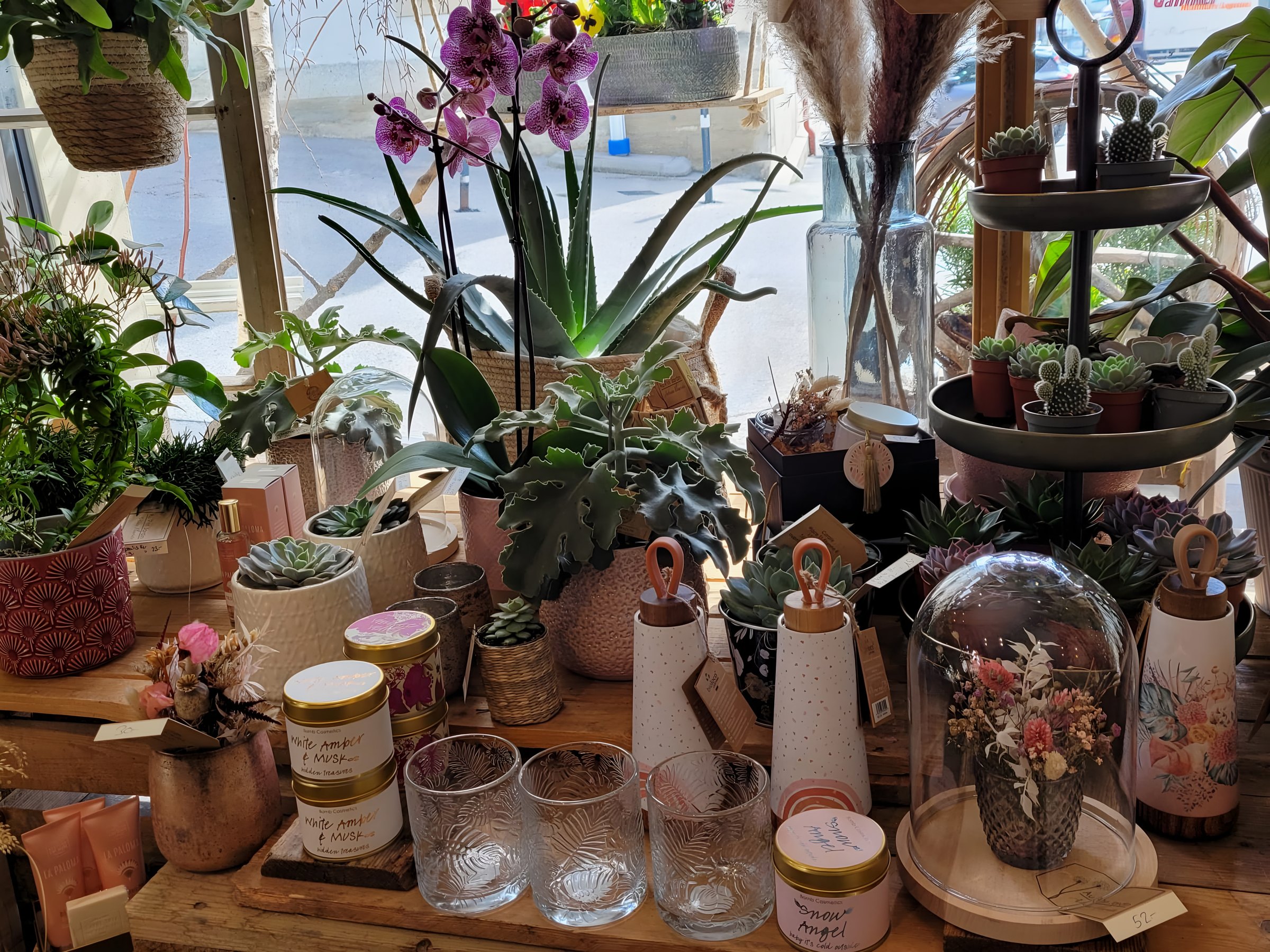 Orchidées, bougies et petits cadeaux