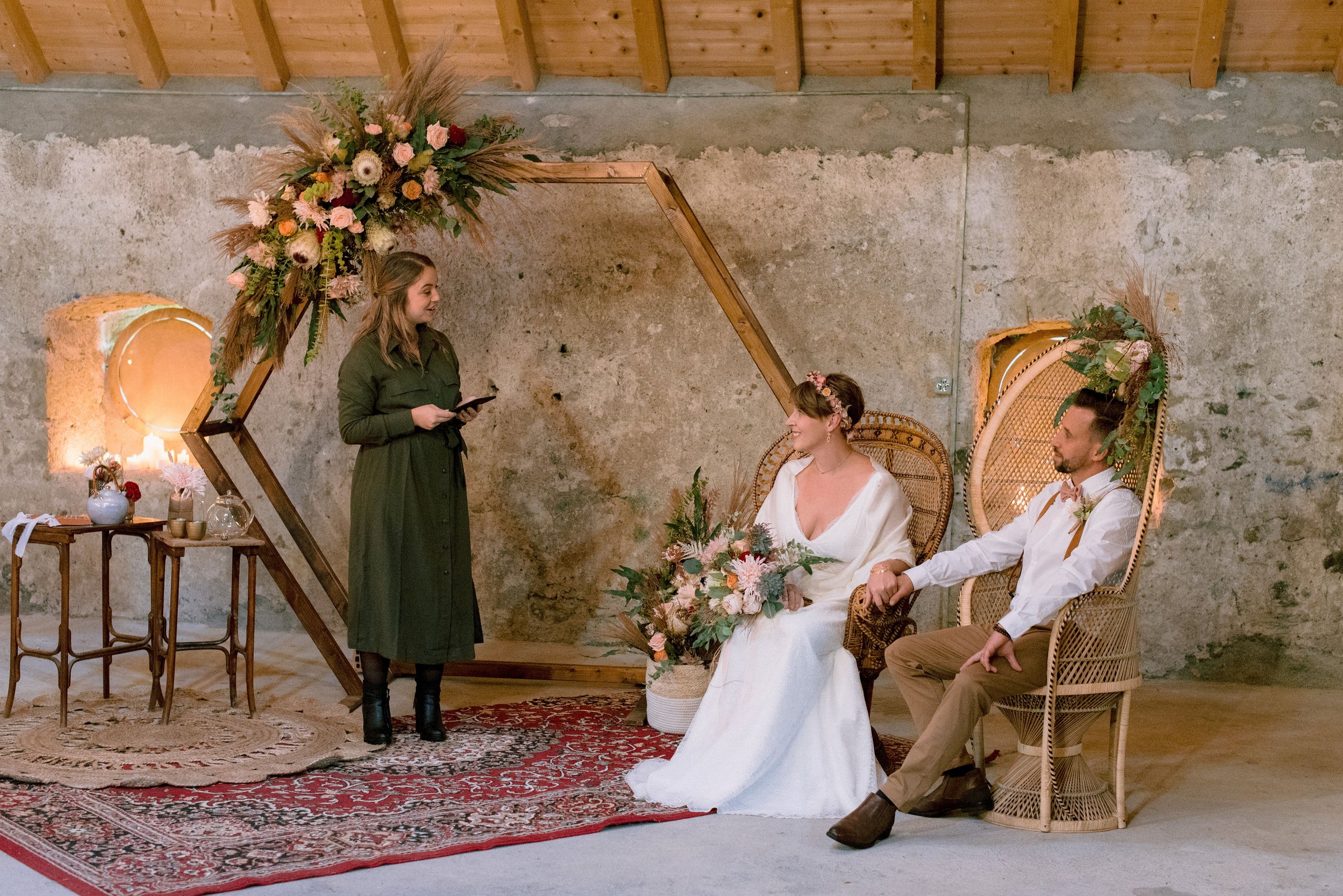 Cérémonie de mariage décorée par Au P'tit Jardin